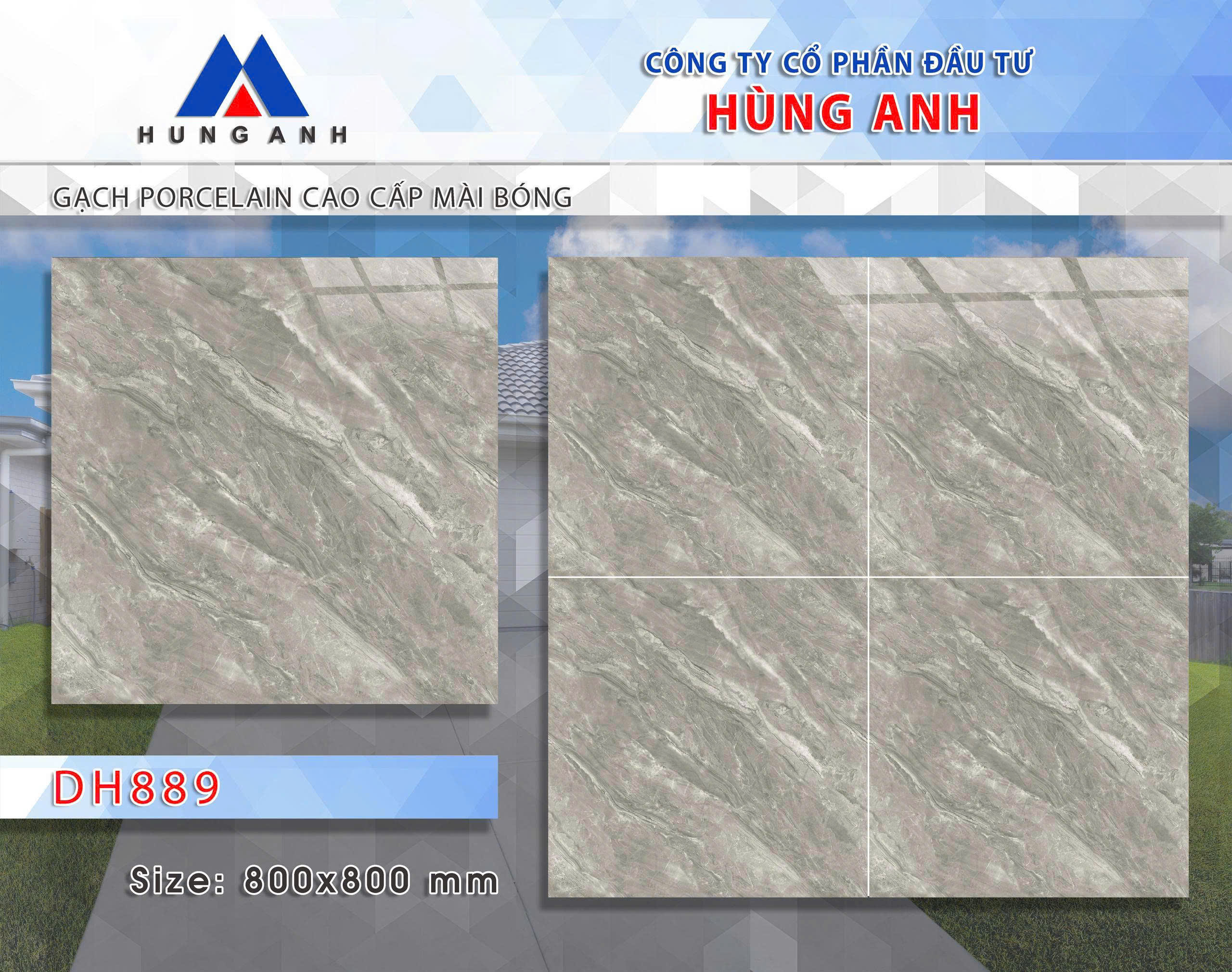 Gạch Lát Nền 80x80 cm Hùng Anh DH889-4466