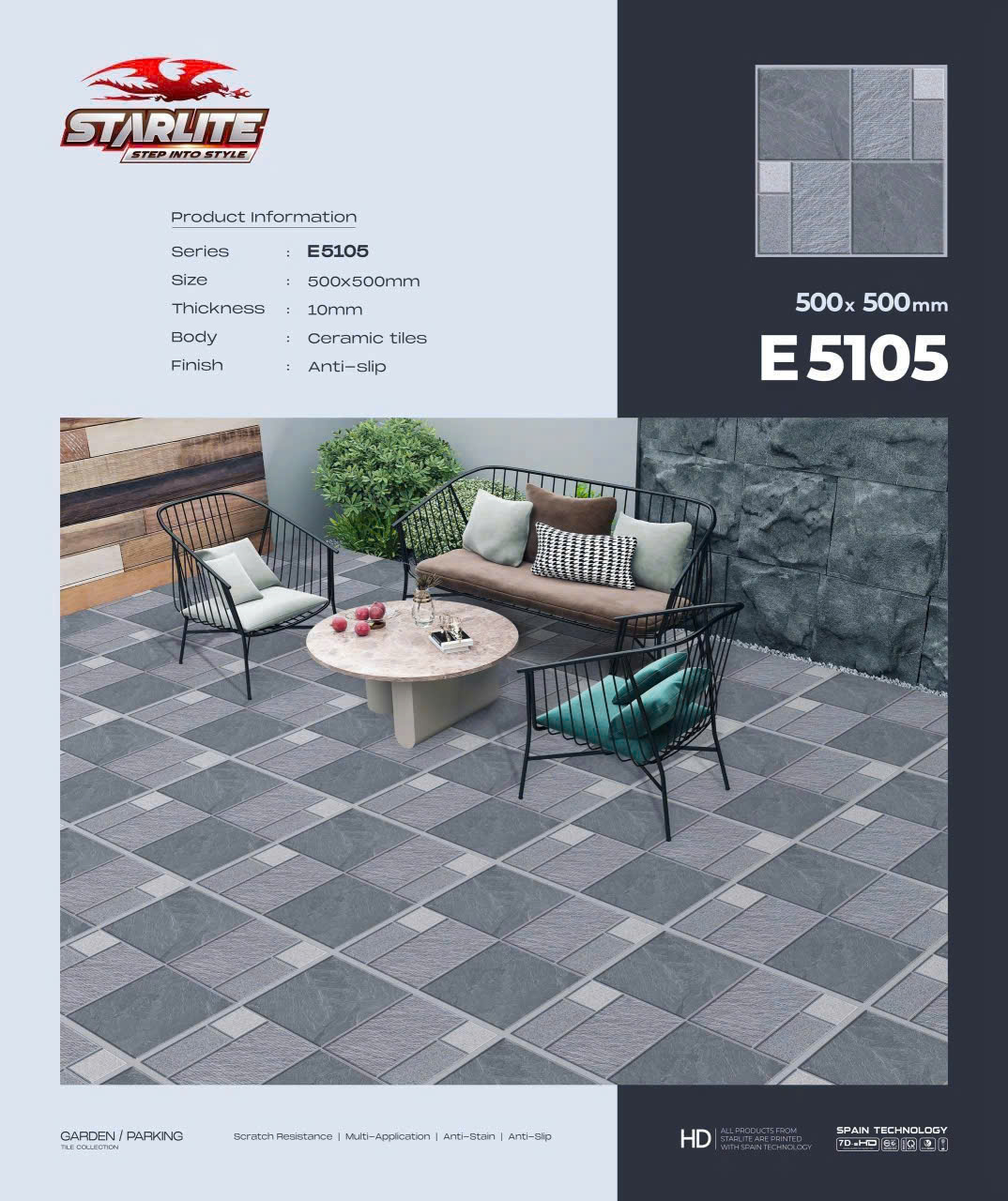 Gạch Lát Sân Vườn 50x50cm -5159