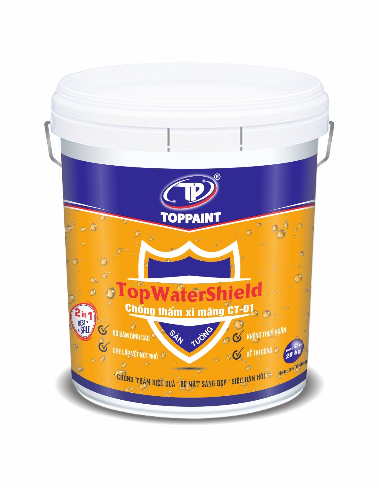 Chống Thấm Xi măng TopWaterShield CT01 Sàn Và Tường 1kg-2588