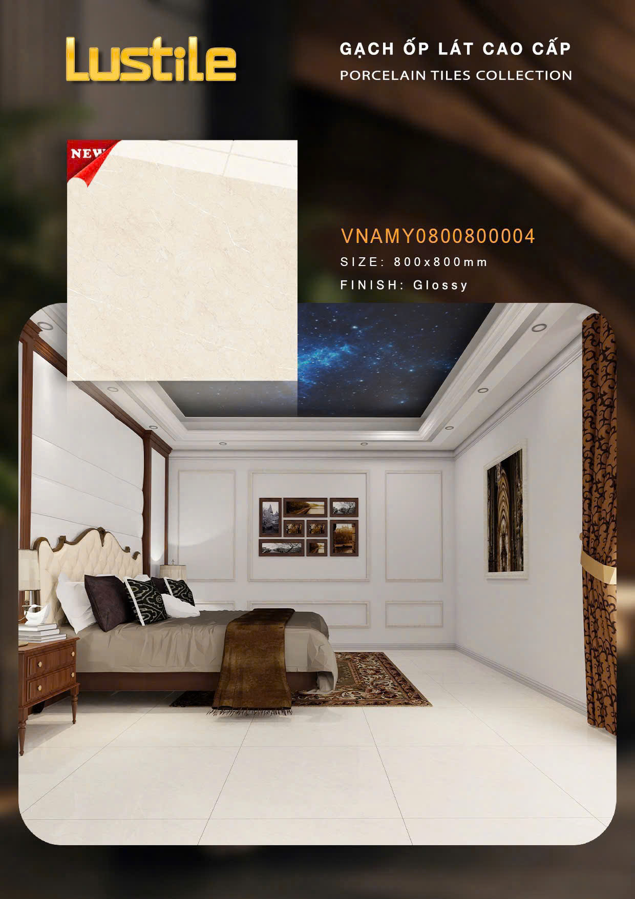 Gạch 80X80cm vàng vân-4229