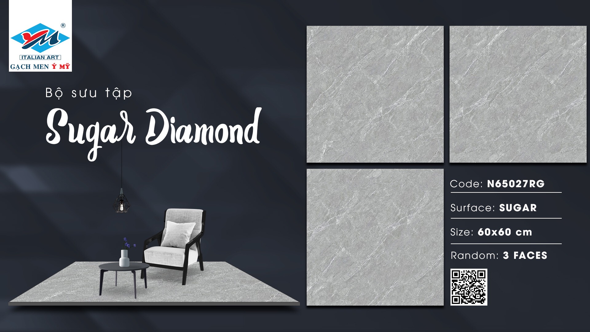 Gạch lát nền 60x60cm Ý MỸ -1752