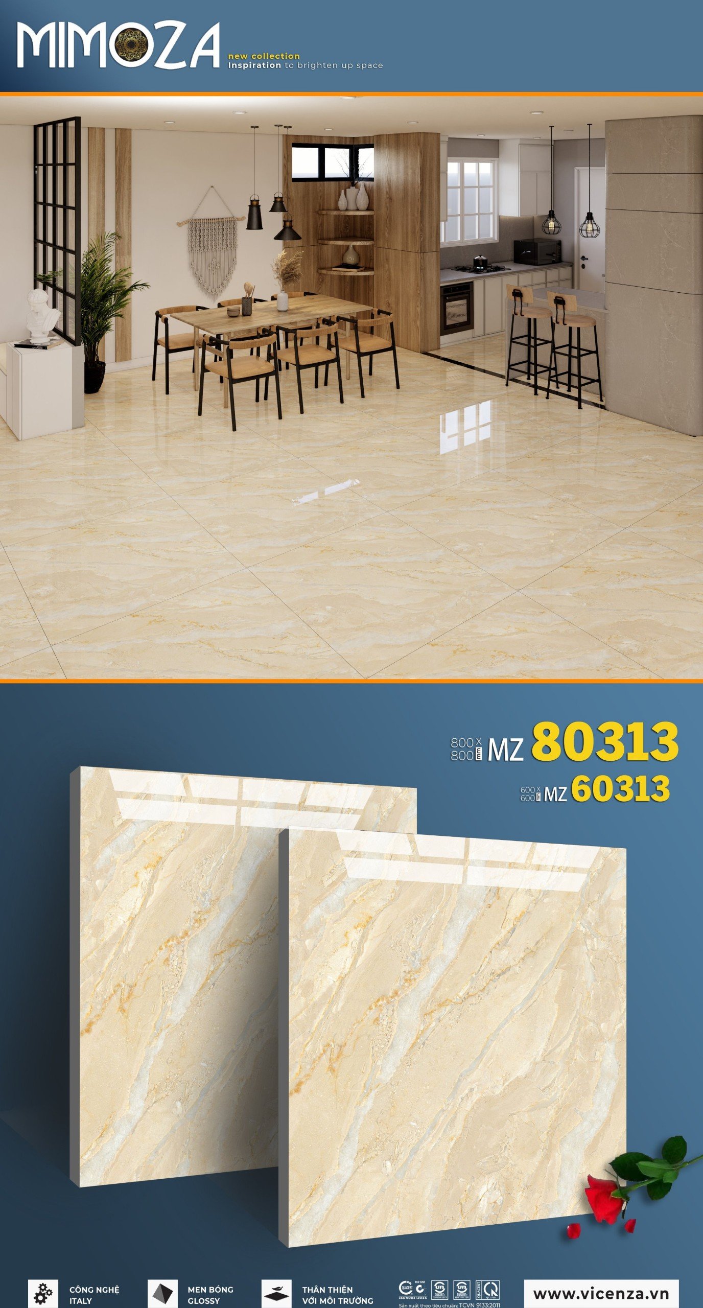 Gạch lát nền 80x80 MIMOZA-1620