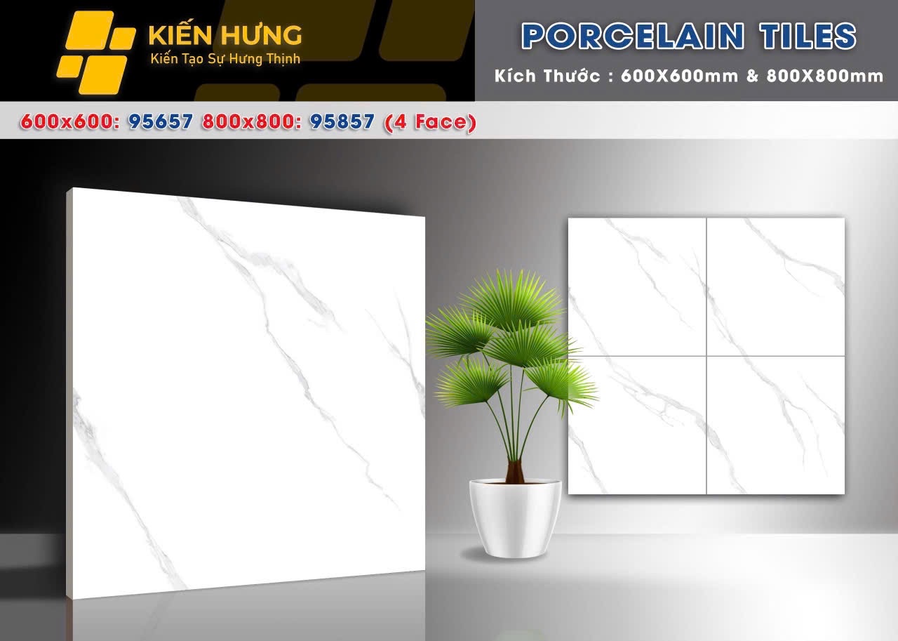 Gạch lát nền 80x80 trắng vân -4283