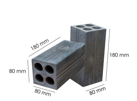 Gạch ống không nung 8x8x18cm-2823