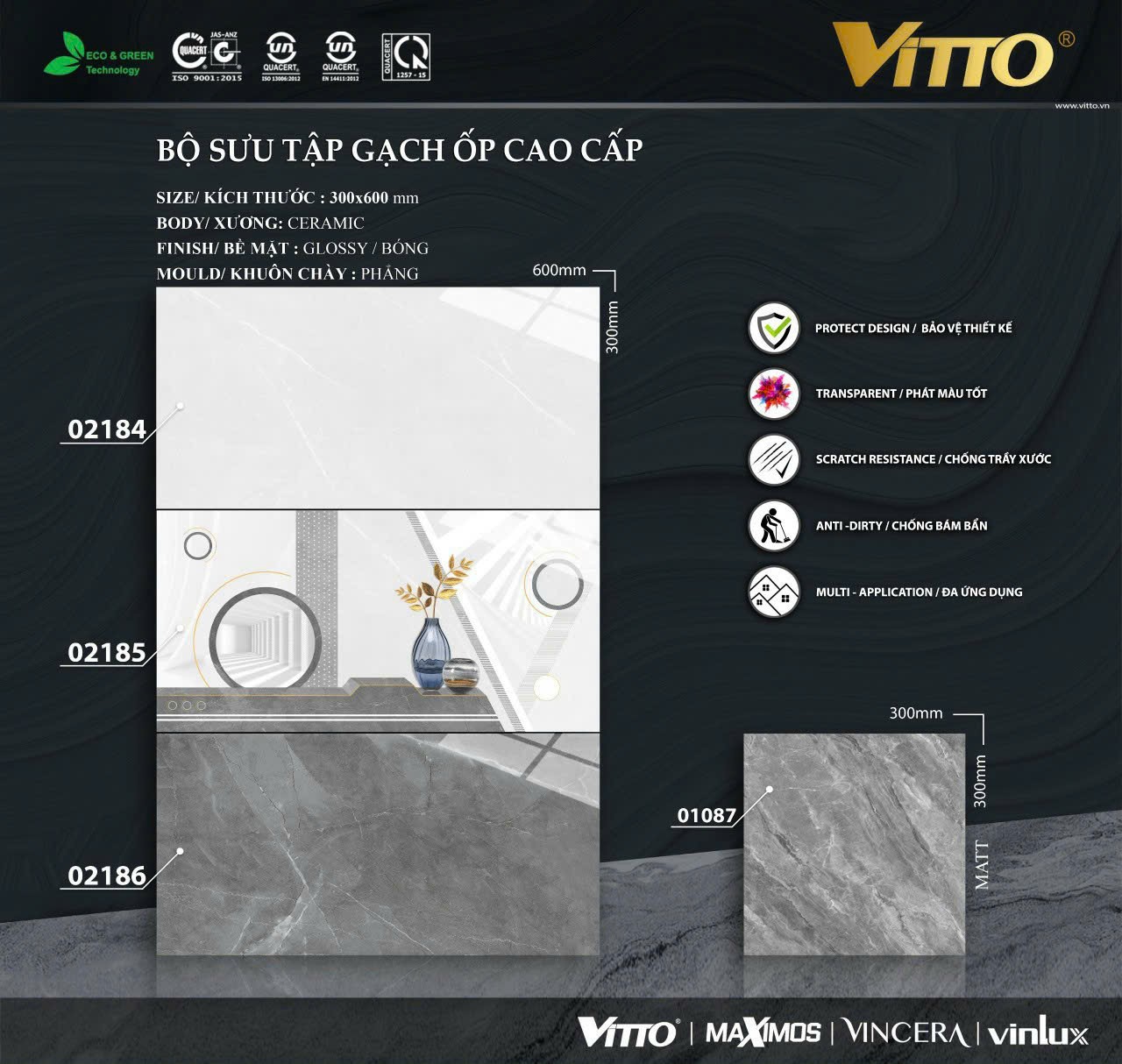 Gạch ốp tường 30x60 VITTO-1492