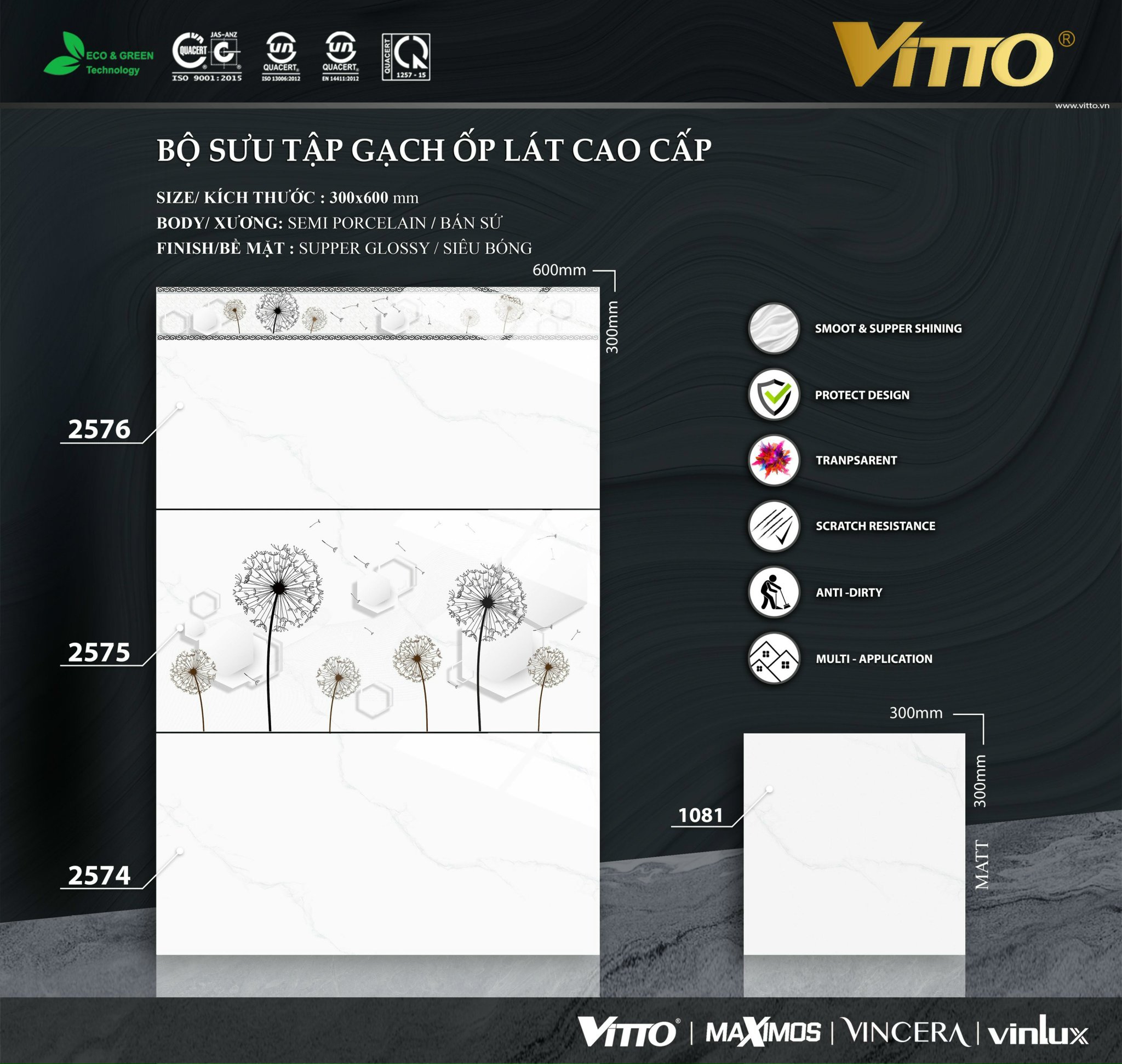 Gạch ốp tường 30x60 VITTO-1509