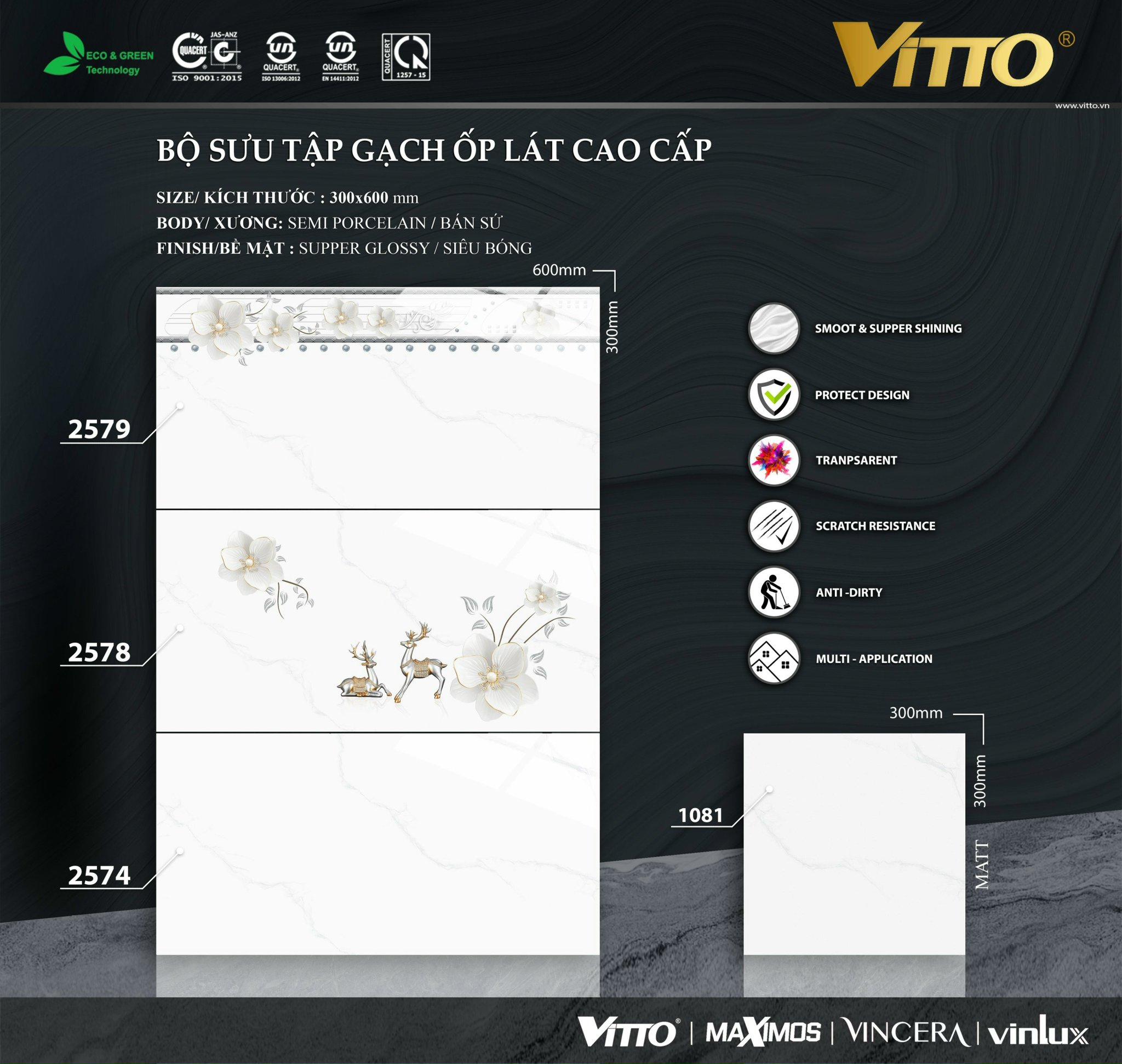 Gạch ốp tường 30x60 VITTO-1508