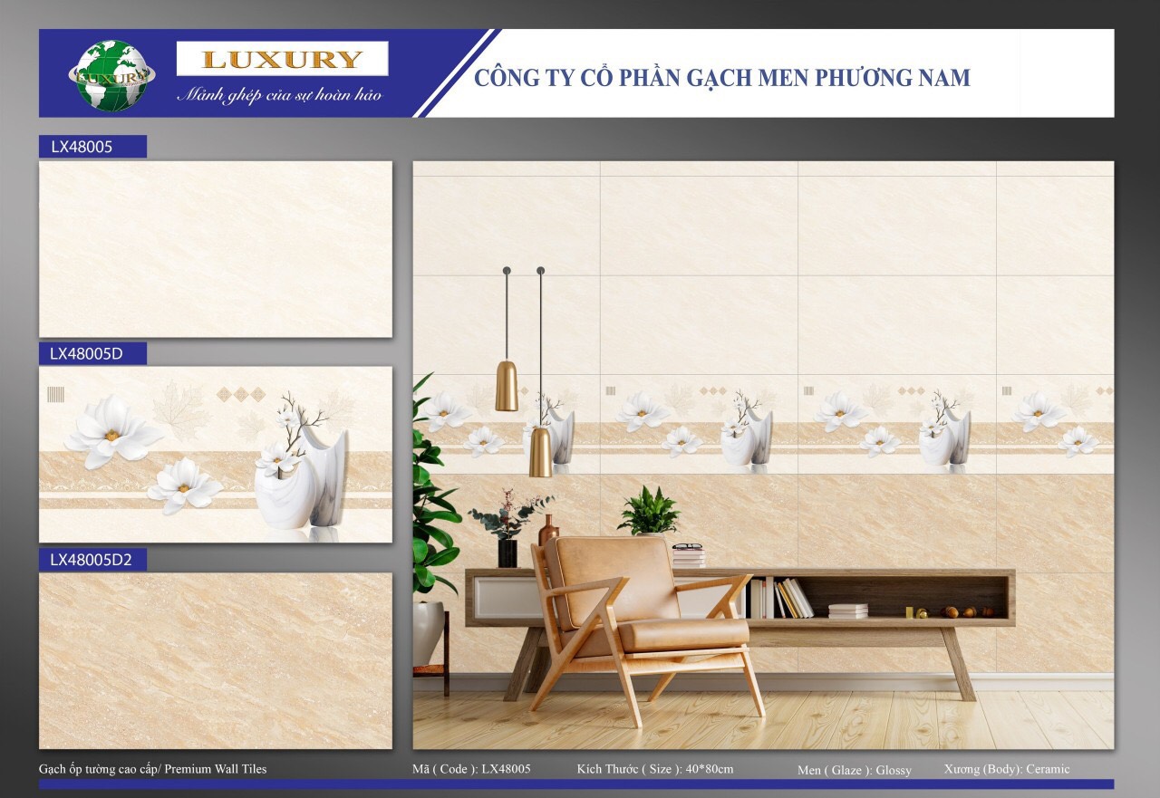 Gạch ốp tường 40x80cm PHƯƠNG NAM-1708