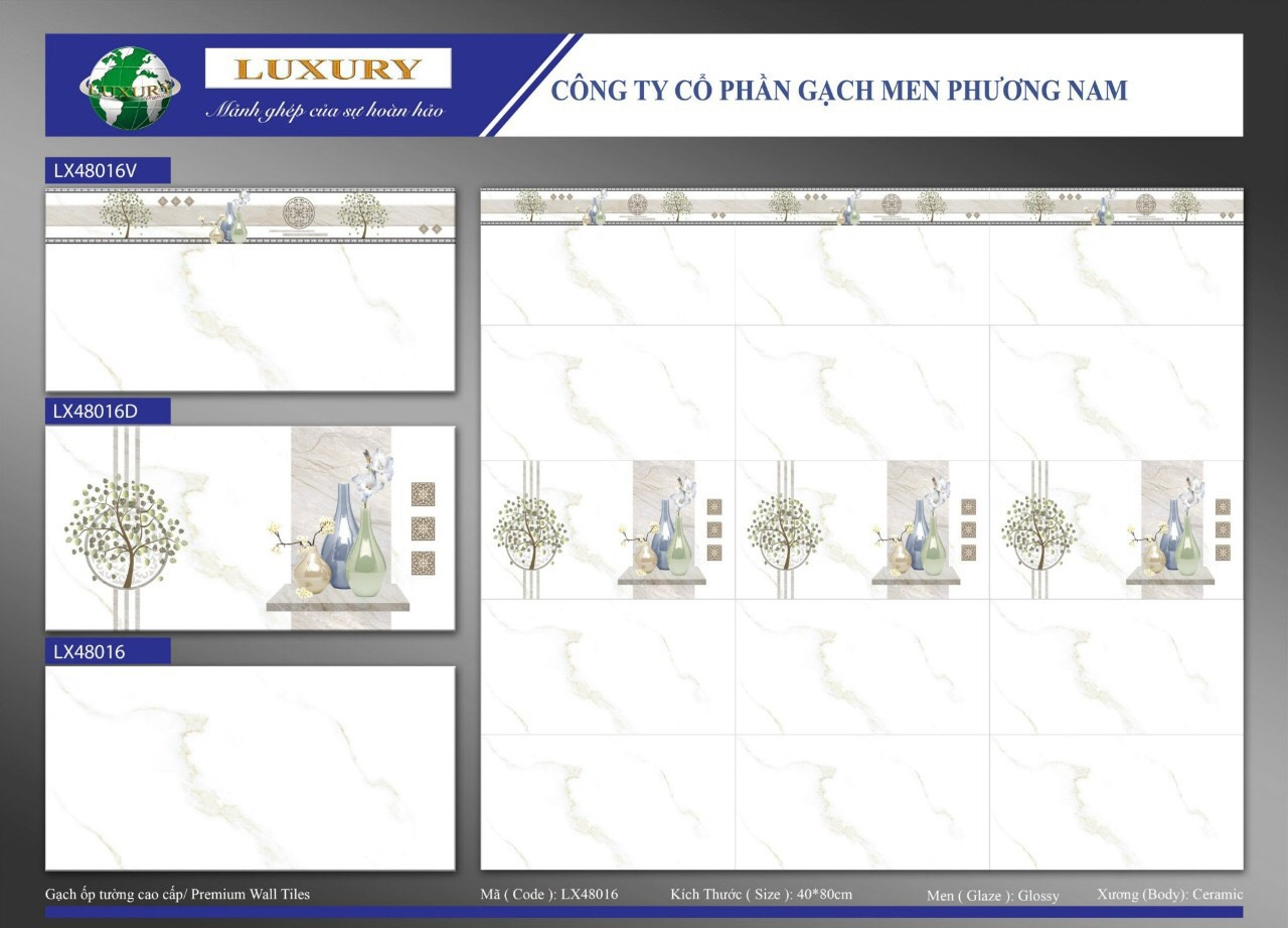 Gạch ốp tường 40x80cm PHƯƠNG NAM-1713