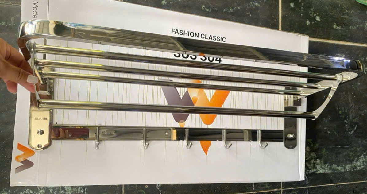 GIÁ TREO KHĂN 2 TẦNG INOX 304-4198