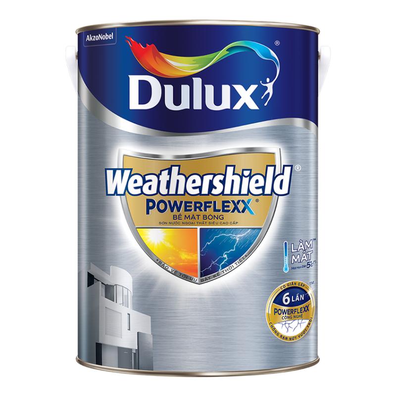 Sơn nước Dulux WeatherShield  PowerFLex ngoại thất bóng GJ8B 5 Lít-2512