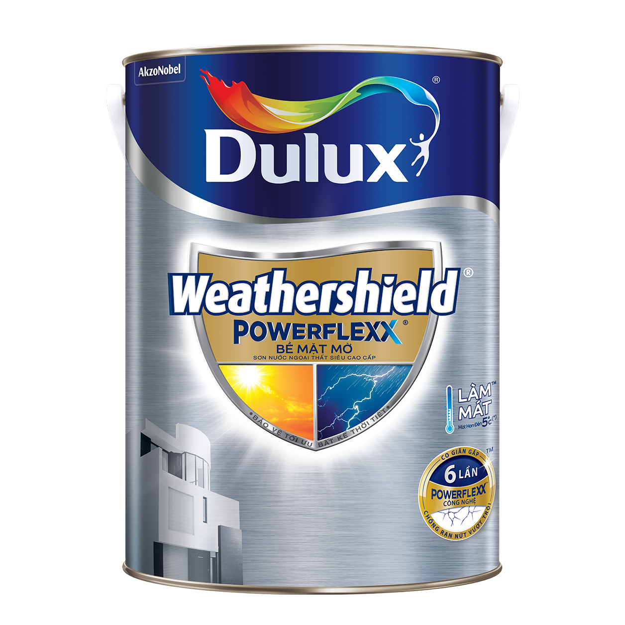 Sơn nước Dulux WeatherShield  PowerFLex ngoại thất mờ GJ8 5 Lít-2523