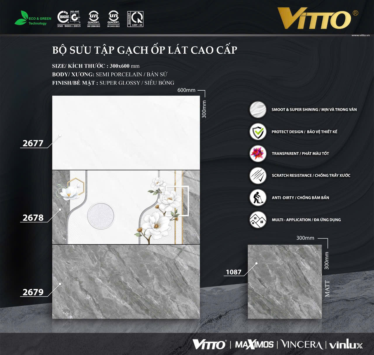 Gạch Ốp Tường 30x60cm VITTO 2677-4433